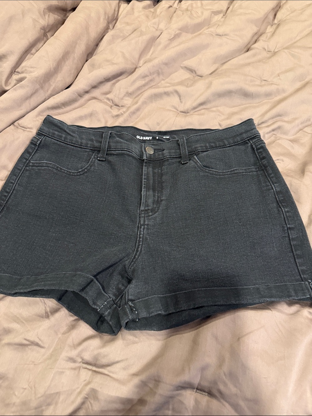 Old Navy Black Denim Mid Rise Women’s Shorts